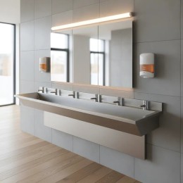 Lavatório Coletivo Com 6 Torneiras 3,00m - Construinox